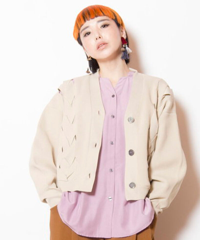  「編込ニットカーディガン」|カーディガン|L.BEIGE