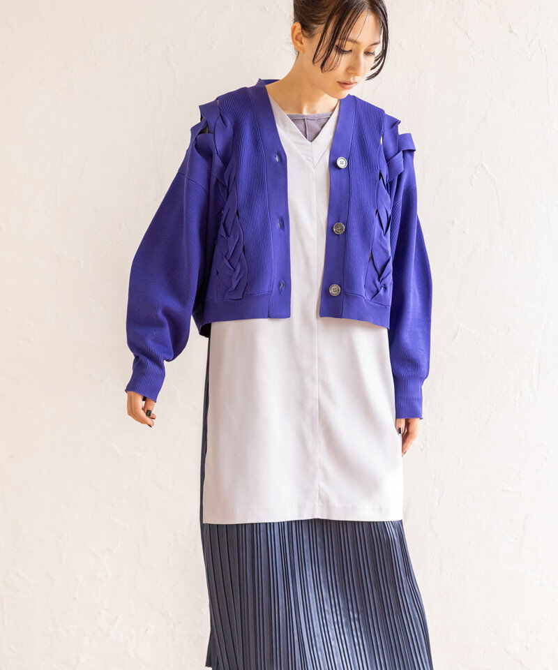  「編込ニットカーディガン」|カーディガン|