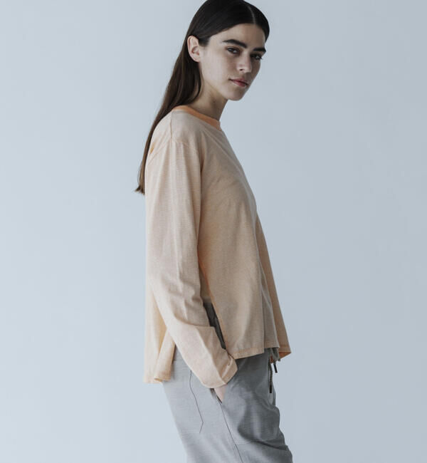  「MEYAME | オーガニックコットン ボーダー長袖Tシャツ WOMEN」|Tシャツ・カットソー|ORANGE