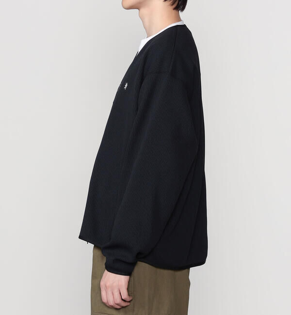  「Gymphlex | ワッフル Vネックジップカーディガン MEN」|カーディガン|