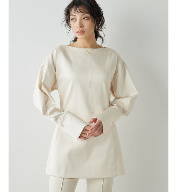  「ストレッチサテンブラウス」|シャツ・ブラウス|