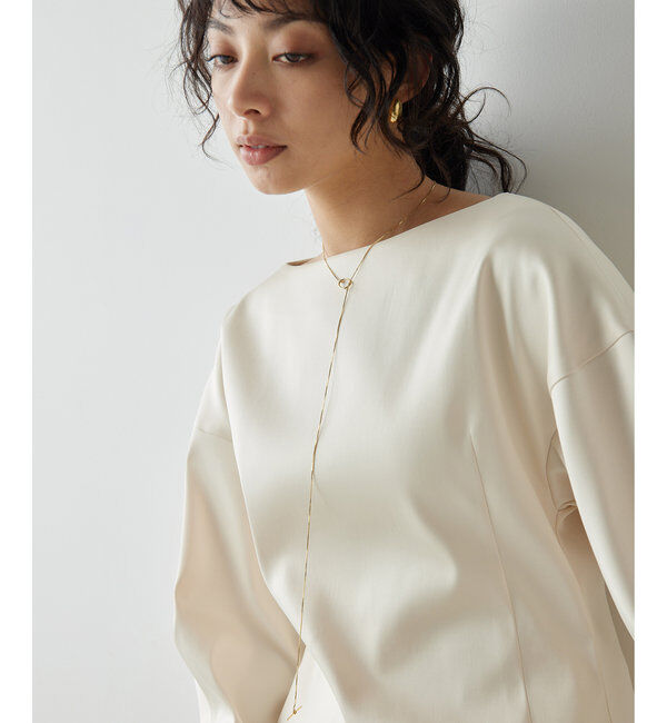  「ストレッチサテンブラウス」|シャツ・ブラウス|