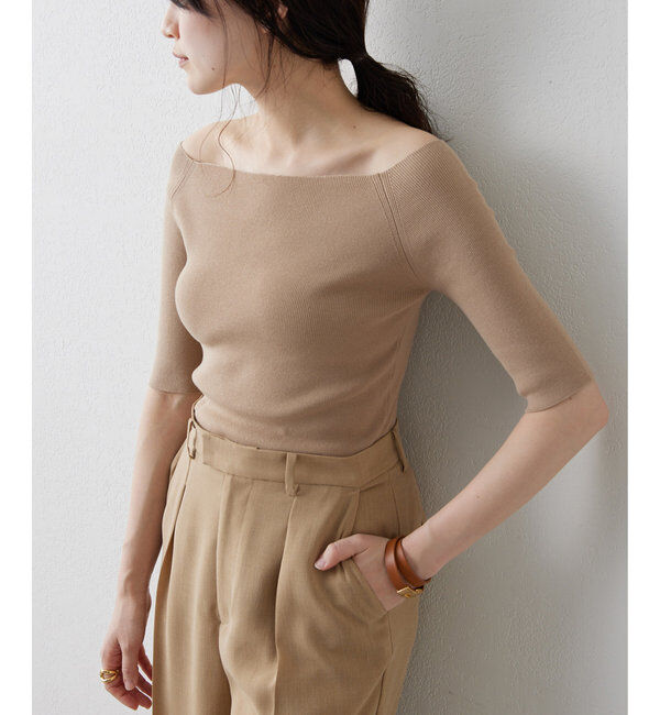 THE PAUSE「【THE PAUSE】オフショルハーフスリーブプルオーバー」|ニット・セーター|