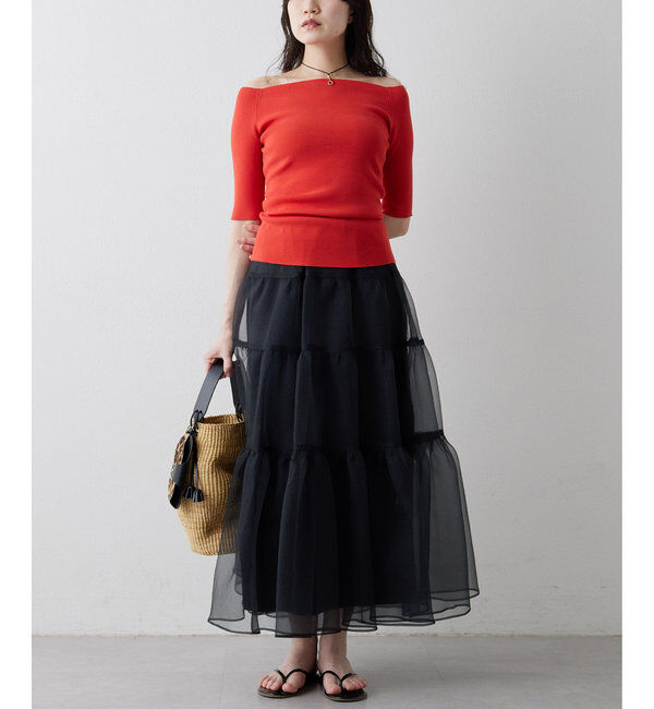 THE PAUSE「【THE PAUSE】オフショルハーフスリーブプルオーバー」|ニット・セーター|