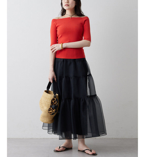 THE PAUSE「【THE PAUSE】オフショルハーフスリーブプルオーバー」|ニット・セーター|