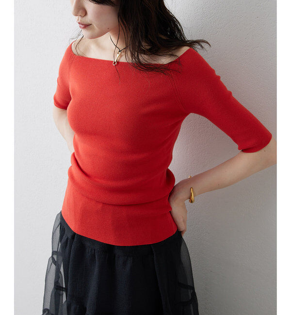 THE PAUSE「【THE PAUSE】オフショルハーフスリーブプルオーバー」|ニット・セーター|