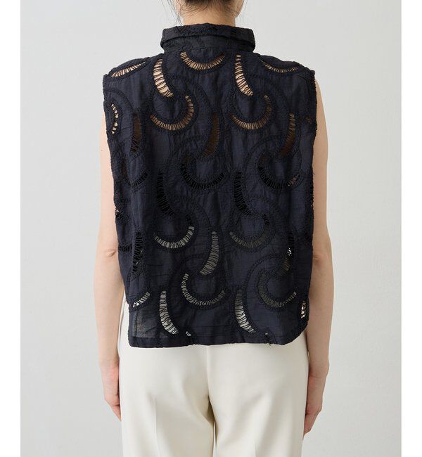  「エンブロイダリーフレンチスリーブシャツ」|シャツ・ブラウス|