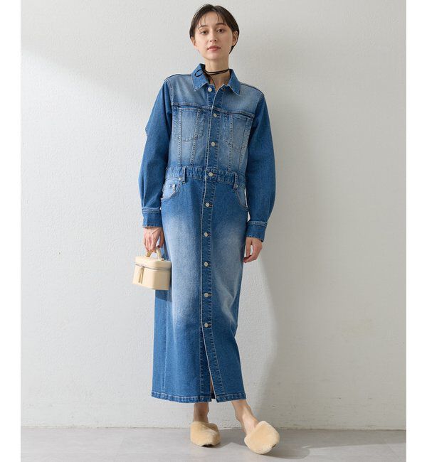  「ストレッチデニムワンピース」|ワンピース|