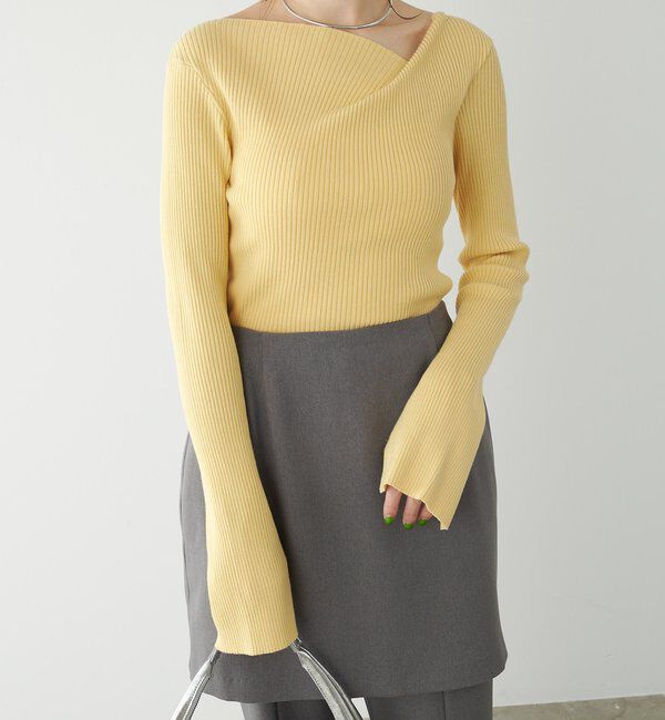 「デザインネックリブニット」|ニット・セーター|