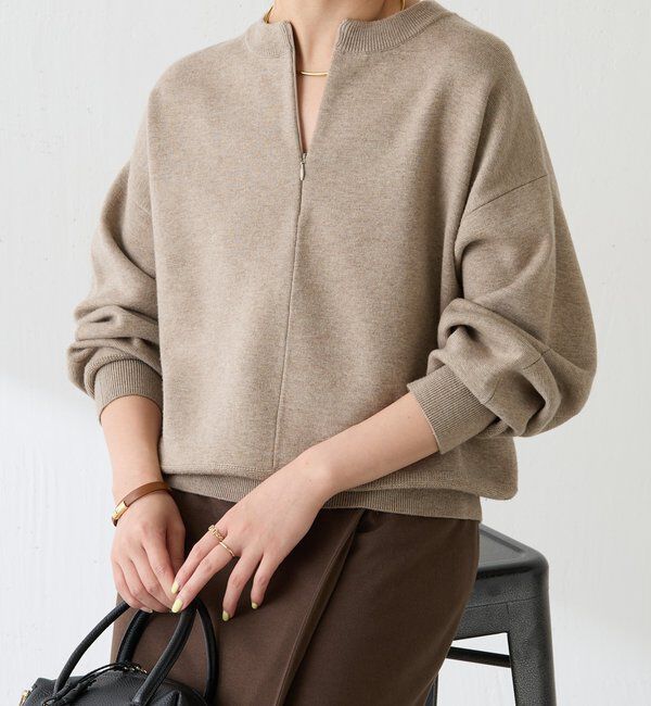  「ジップスウェットライクニット」|ニット・セーター|