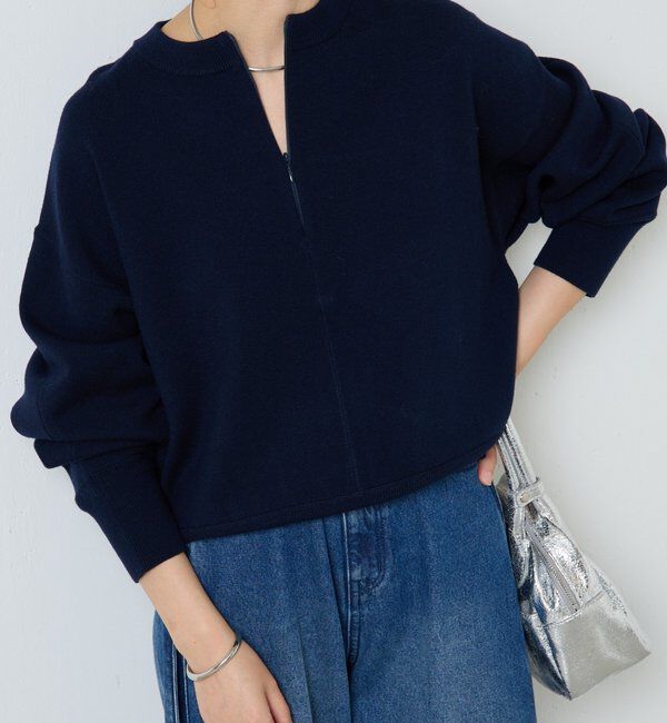  「ジップスウェットライクニット」|ニット・セーター|