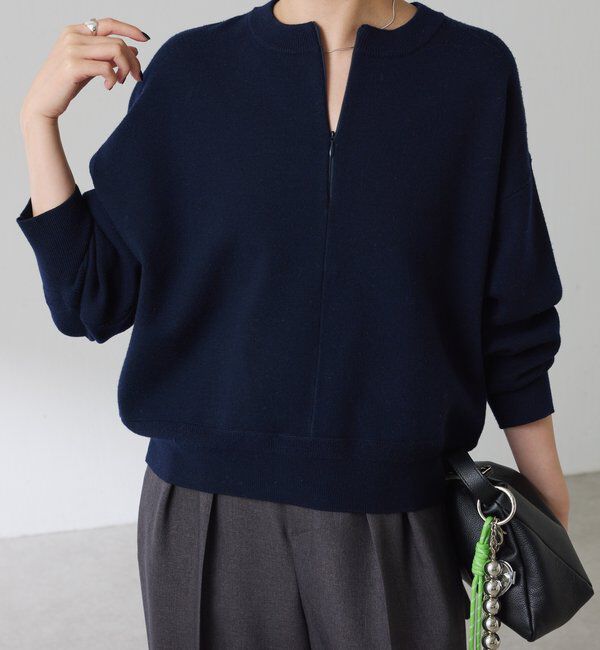  「ジップスウェットライクニット」|ニット・セーター|