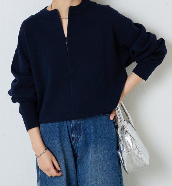  「ジップスウェットライクニット」|ニット・セーター|
