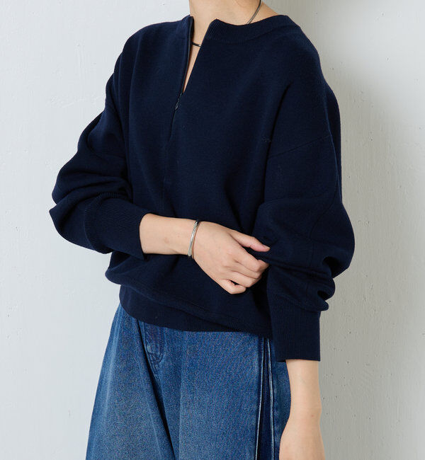  「ジップスウェットライクニット」|ニット・セーター|