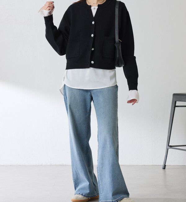 「スキッパースウェットライクカーディガン」|ニット・セーター|