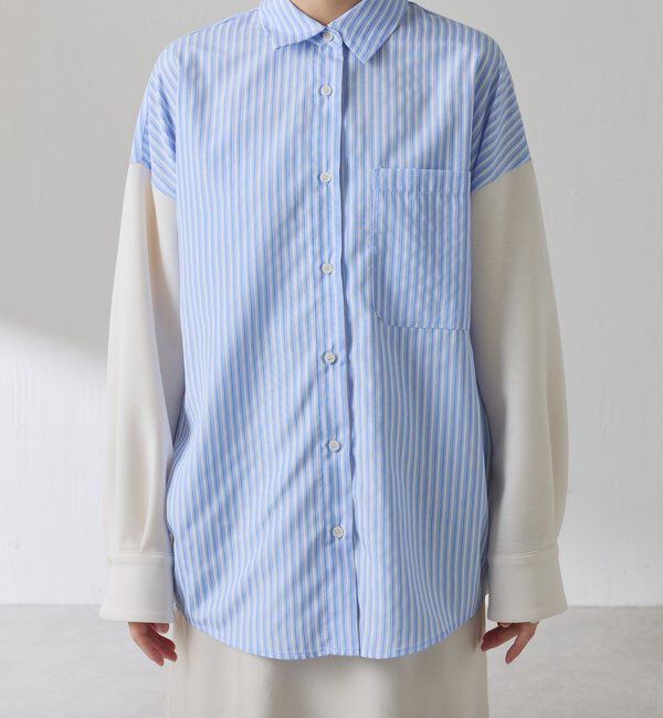  「【冬から着れる】ポンチドッキングシャツ」|シャツ・ブラウス|