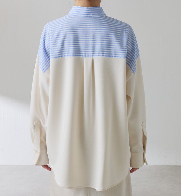  「【冬から着れる】ポンチドッキングシャツ」|シャツ・ブラウス|