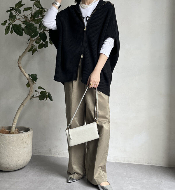  「【WEB限定】ジップアップベスト」|カーディガン|