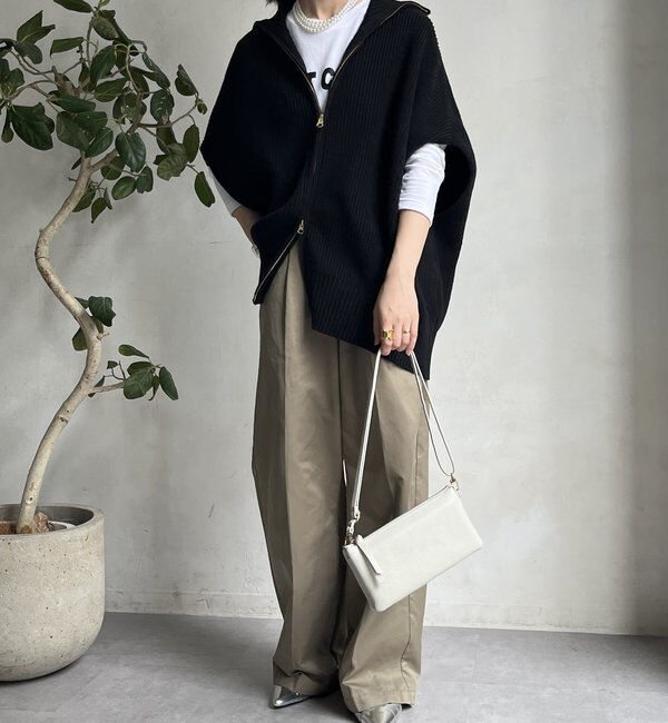  「【WEB限定】ジップアップベスト」|カーディガン|