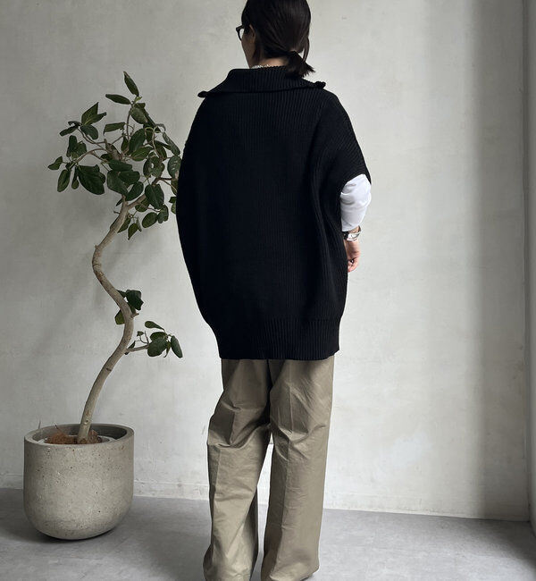  「【WEB限定】ジップアップベスト」|カーディガン|