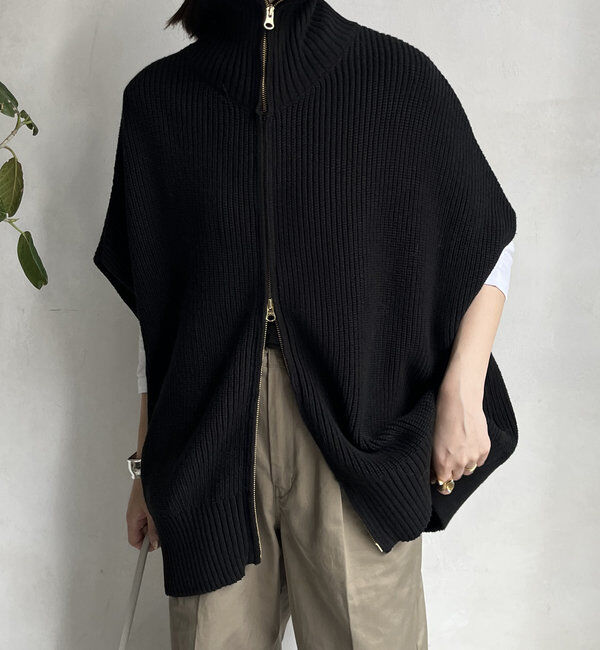  「【WEB限定】ジップアップベスト」|カーディガン|