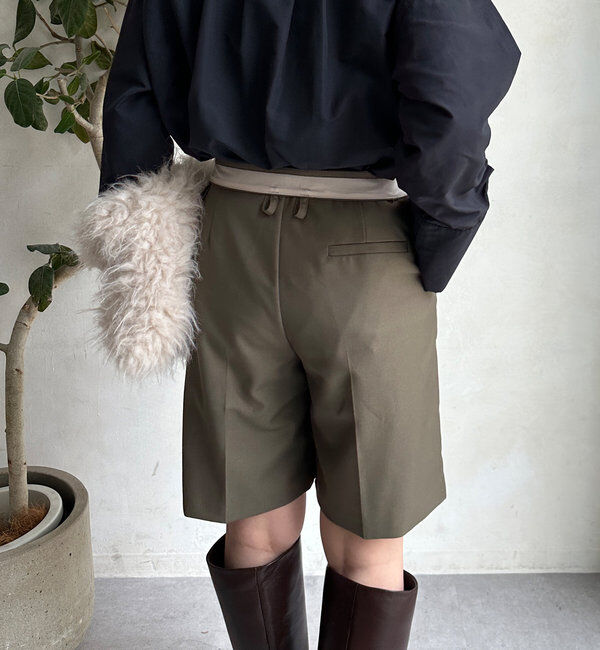  「折り返しカラーベルトショートパンツ」|チノ|