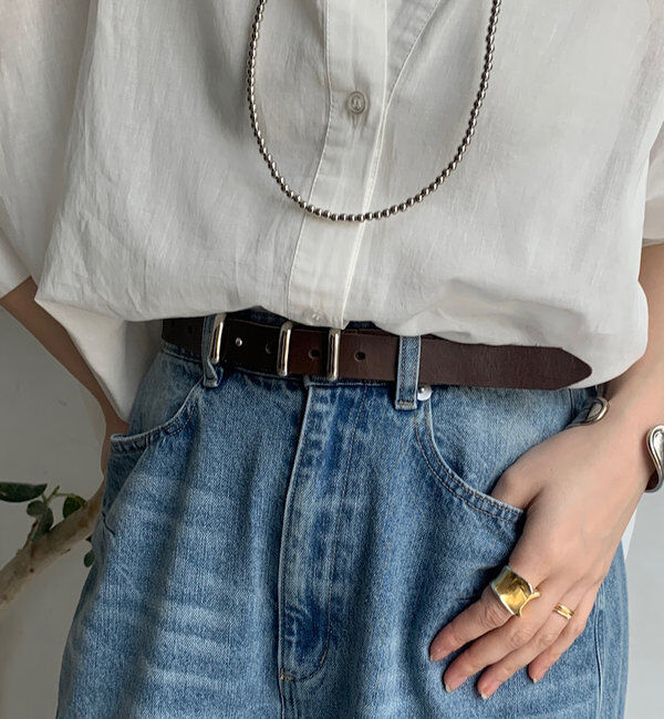  「レザーベルト」|ベルト|ダークブラウン