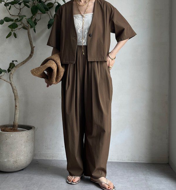  「【WEB限定】接触冷感5分袖ジャケット」|テーラードジャケット|