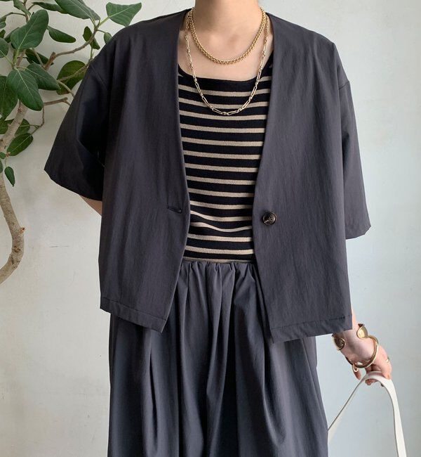  「【WEB限定】接触冷感5分袖ジャケット」|テーラードジャケット|