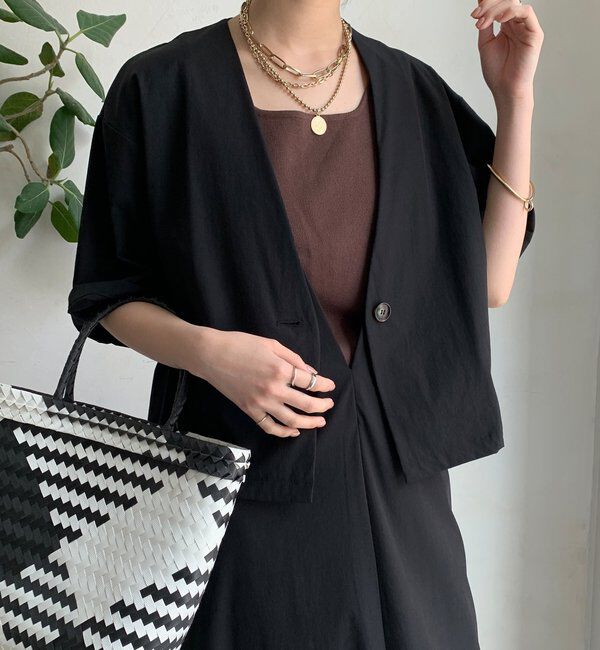  「【WEB限定】接触冷感5分袖ジャケット」|テーラードジャケット|