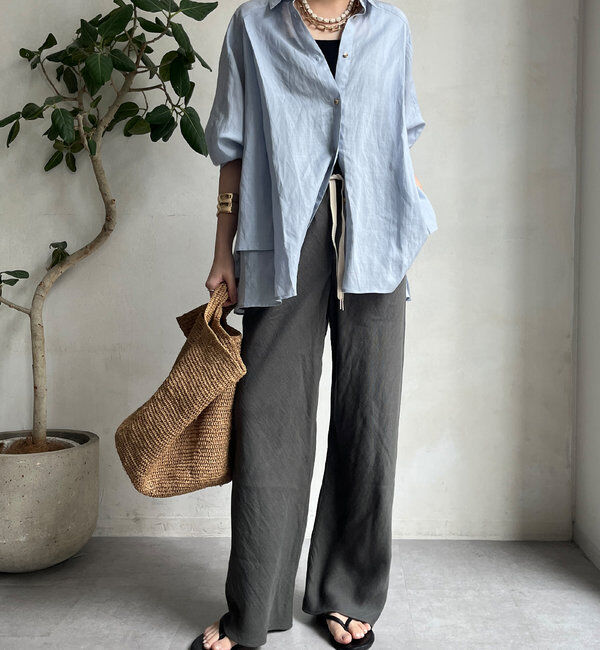  「リネンバイヤスパンツ」|チノ|