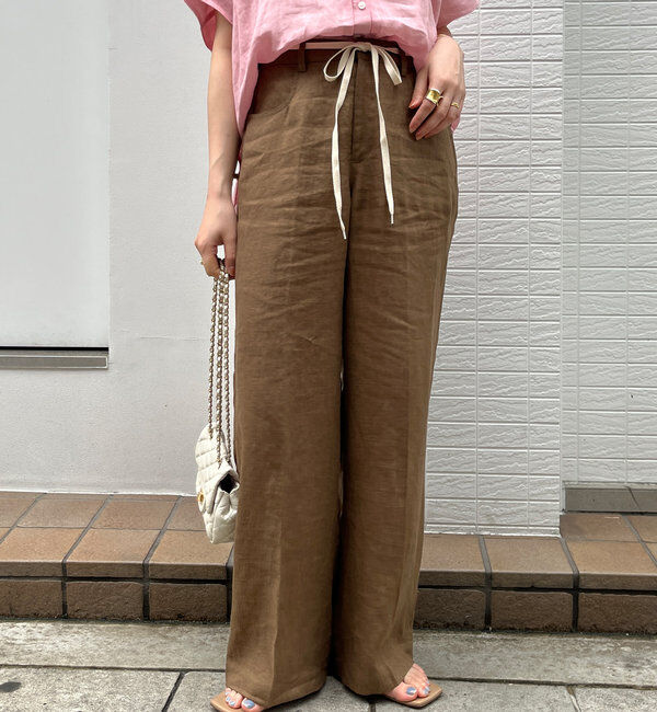  「リネン紐ドロストパンツ」|チノ|