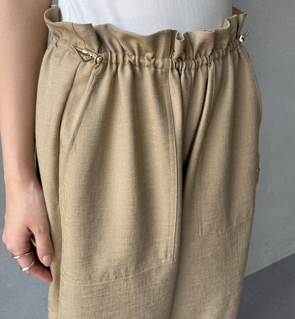  「【WEB限定】 麻調シャイニーイージーパンツ」|チノ|