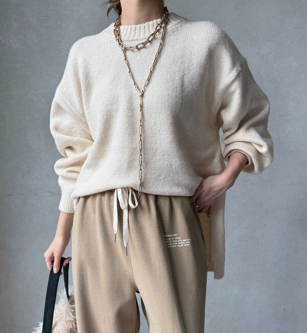  「【WEB限定】ワイドシルエットクルーネックプルオーバー」|ニット・セーター|アイボリー