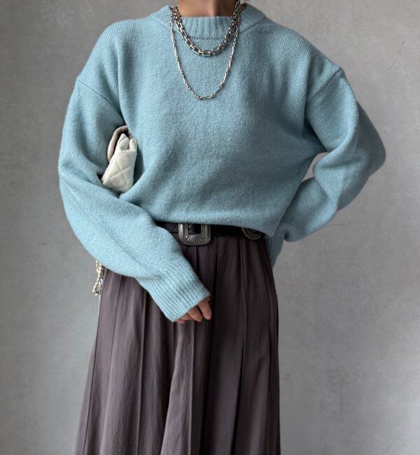  「【WEB限定】ワイドシルエットクルーネックプルオーバー」|ニット・セーター|