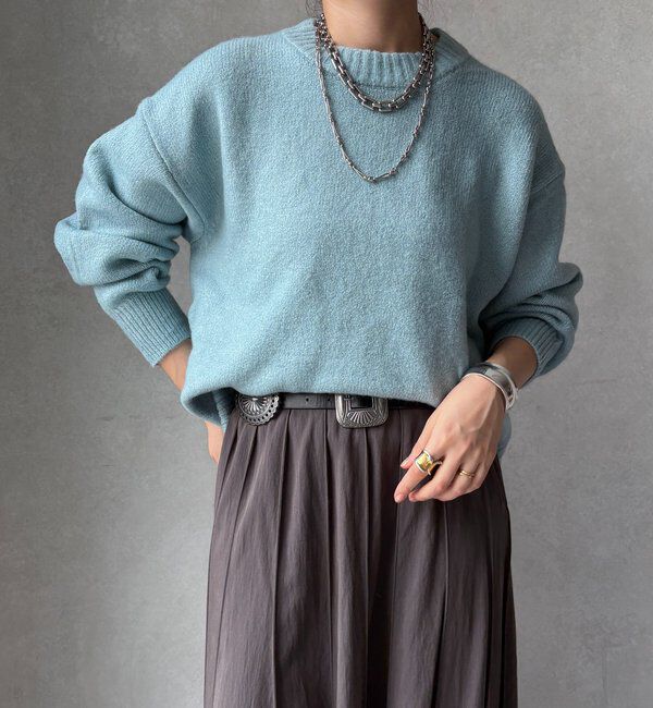  「【WEB限定】ワイドシルエットクルーネックプルオーバー」|ニット・セーター|