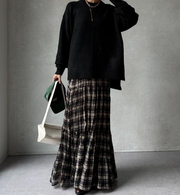 「【WEB限定】ワイドシルエットクルーネックプルオーバー」|ニット・セーター|