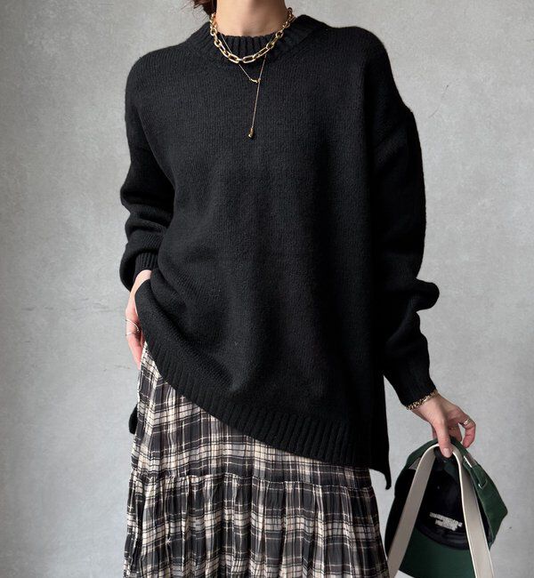  「【WEB限定】ワイドシルエットクルーネックプルオーバー」|ニット・セーター|