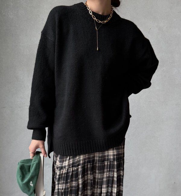 「【WEB限定】ワイドシルエットクルーネックプルオーバー」|ニット・セーター|