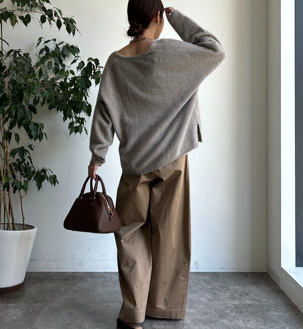  「ファーウール深Vプルオーバー」|ニット・セーター|
