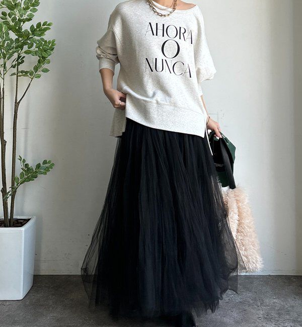  「【WEB限定】サイドスリットロゴスウェット」|Tシャツ・カットソー|