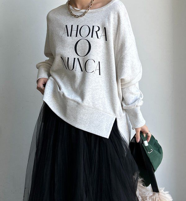  「【WEB限定】サイドスリットロゴスウェット」|Tシャツ・カットソー|