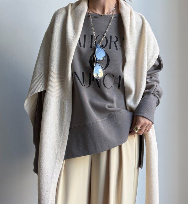  「【WEB限定】サイドスリットロゴスウェット」|Tシャツ・カットソー|グレー