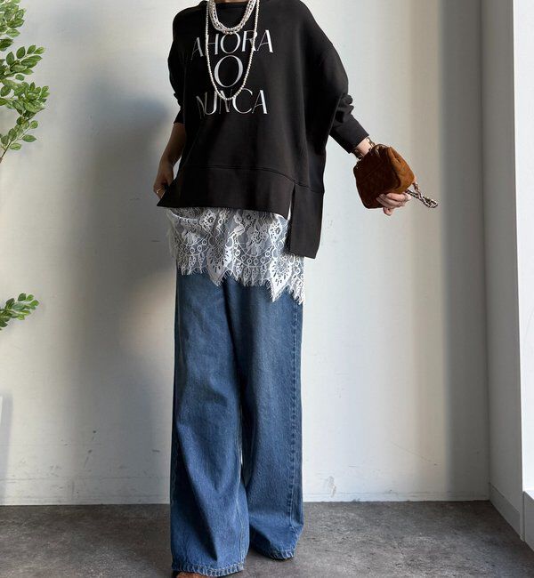  「【WEB限定】サイドスリットロゴスウェット」|Tシャツ・カットソー|