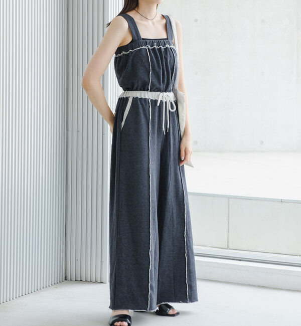  「【2サイズ展開/肩紐調節可/2WAY】スウェットベアサロペット」|オールインワン|