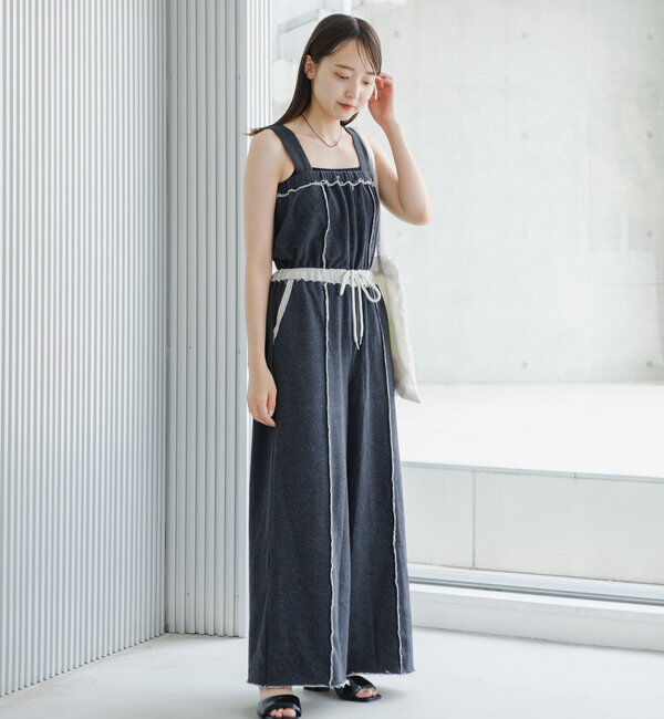  「【2サイズ展開/肩紐調節可/2WAY】スウェットベアサロペット」|オールインワン|