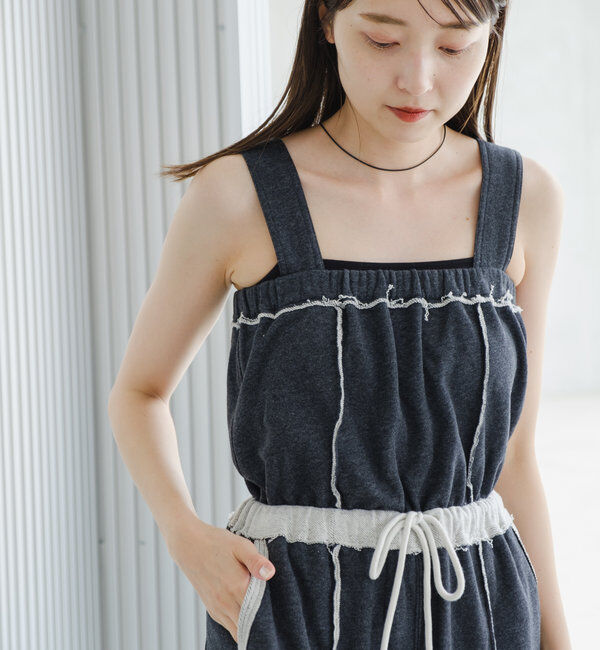  「【2サイズ展開/肩紐調節可/2WAY】スウェットベアサロペット」|オールインワン|