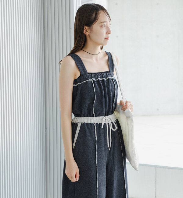  「【2サイズ展開/肩紐調節可/2WAY】スウェットベアサロペット」|オールインワン|