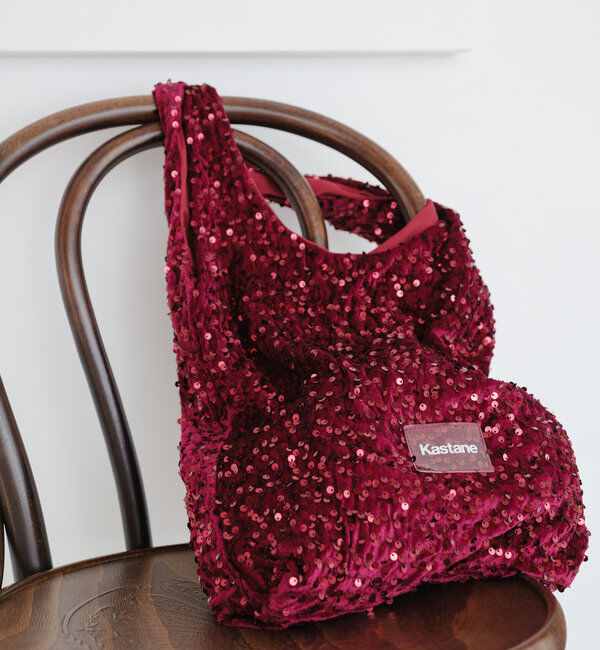  「【A4サイズ】ベロアスパンコールマルシェバッグ」|トートバッグ|