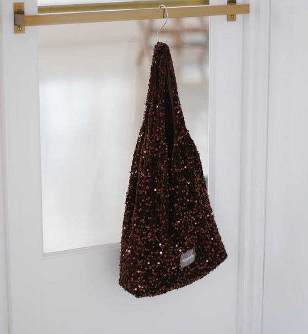  「【A4サイズ】ベロアスパンコールマルシェバッグ」|トートバッグ|